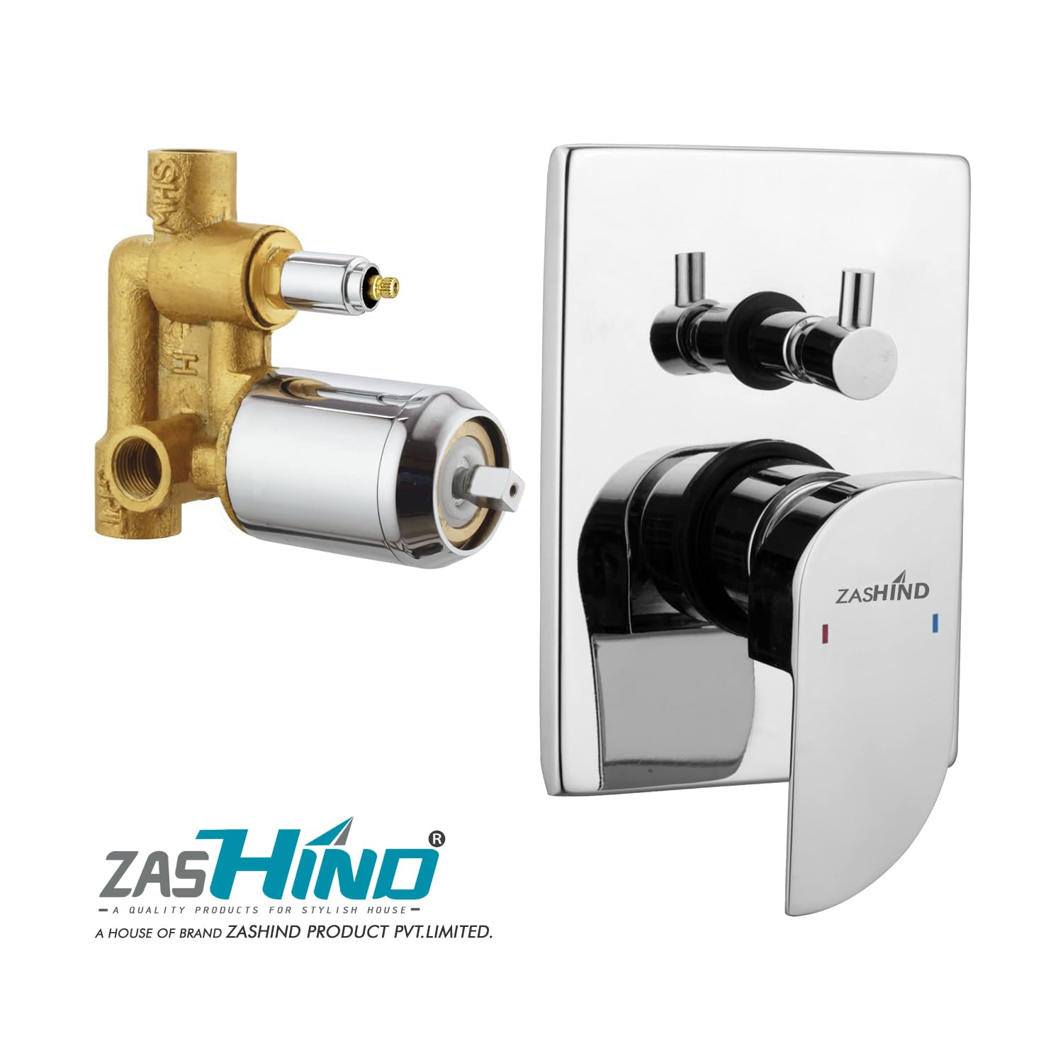 ZASHIND Alive 4 Way DIVERTOR 40MM with Part Modle.3112 Brass Exposed Kit for Single Lever Diverter - Image 2