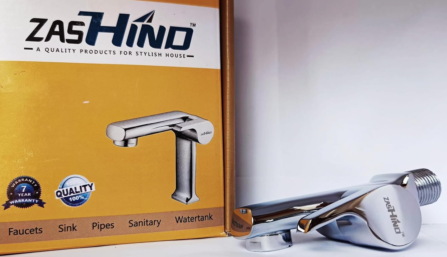 ZASHIND Chocolate Bib Cock Tap with Wall Flange, Short Body - Image 2